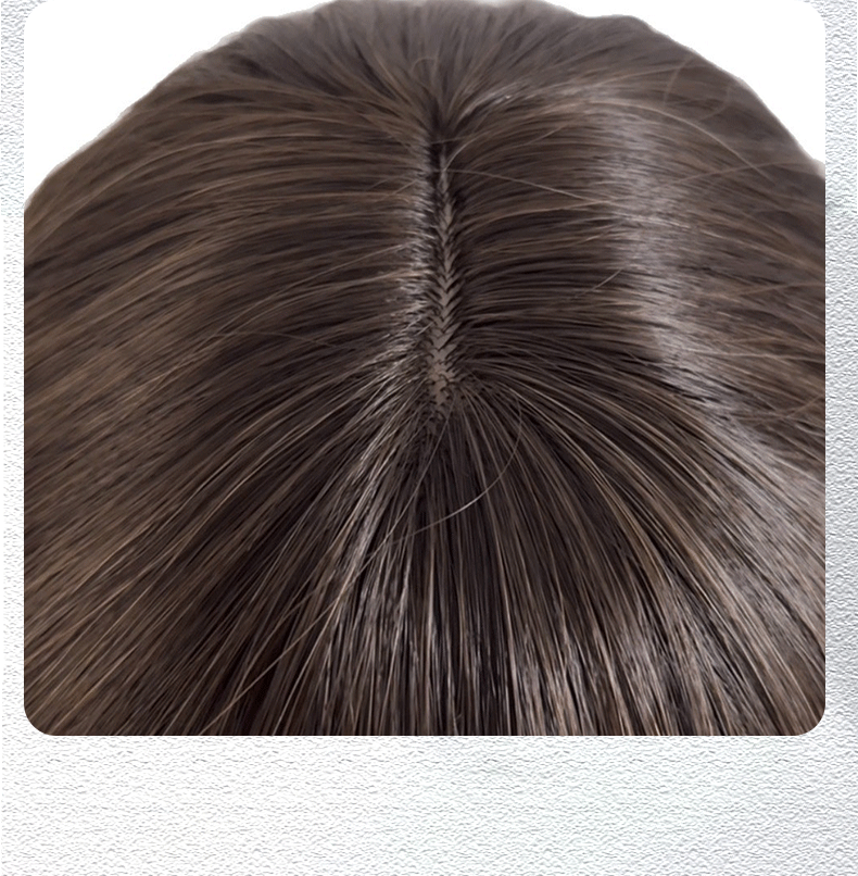 Nouvelle perruque complète pour femme, longue, ondulée, effet dégradé brun, cheveux bouclés, en soie mate européenne, à trame unique - Product Image 4