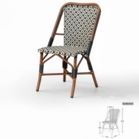 Chaise de salle à manger d'extérieur en rotin moderne, résistante aux UV et imperméable, pour cour, jardin, terrasse, restaurant