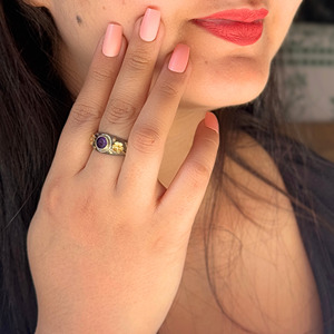 Anillo de Piedra Lunar Arcoíris, Plata de Ley 925, Chapado en Oro, Diseño Floral Vintage, Joyería de Piedras Preciosas Hecha a Mano para Mujer, Joyería Moku - Product Image 5