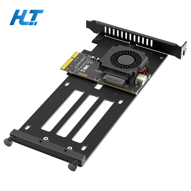 PCIe 5.0 X4 to EDSFF E1.S/E3.S SSD Expansion Card with Active Turbo Fan PCB Material in Stock for Desktop/Server