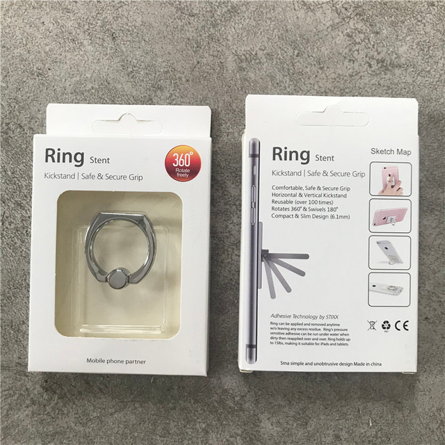 Transparent Phone Ring Grip Holder 360 Rotation Finger Ring Mobile Phone Holder Square