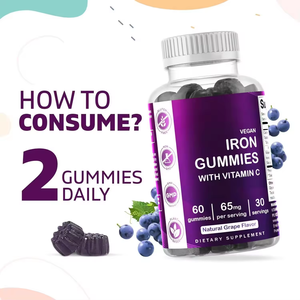 WELLBODY OEM/ODM özel etiket fabrika enerji büyüme takviyesi kan oluşturucu için lal doğal organik demir C vitamini Gummies - Product Image 2