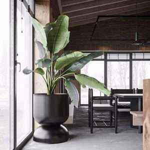 Jardinière minimaliste en fibre de verre, pot de fleurs décoratif moderne, léger, pour balcon, patio, maison, bureau - Product Image 5