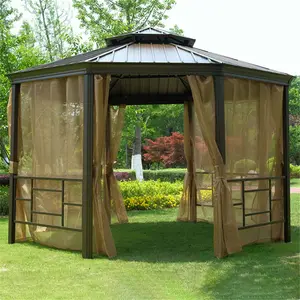 Youya di alta qualità gazebo padiglioni commercio all'ingrosso impermeabile di alluminio pergola gazebo alette con zanzariera