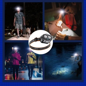 Potente linterna frontal LED IPX4, linterna frontal con Sensor resistente al agua, linterna frontal USB para pesca y Camping, linterna frontal - Product Image 3