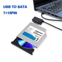 Lector de Disco Duro Interno USB 3.0 a SATA III para SSD de 2.5\"/HDD de 3.5\", Cable Convertidor con Adaptador de Corriente de 12V CC, Compatible con UASP