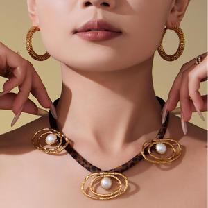 QISEN <strong>Boho</strong> Leopard Scarf <strong>Necklace</strong> with Starfish Seashell Charms Stainless Steel Statement Pendant <strong>Necklace</strong> Jewelry for Women - Product Image 6
