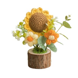 <span class=keywords><strong>Mini</strong></span> <span class=keywords><strong>pot</strong></span> de fleurs <span class=keywords><strong>en</strong></span> crochet fait main, rose, <span class=keywords><strong>tournesol</strong></span>, nouvelle fête des mères, Noël, nouvel an, Halloween, rentrée scolaire, fête des pères - Product Image 5