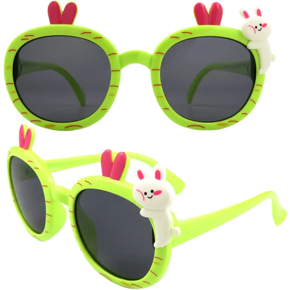 UV koruma için 2024 yuvarlak sevimli tavşan çocuk güneş gözlüğü kız gözlük bebek gözlük özel Logo