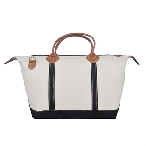 Customized Letter Logo Printed Eco-friendly Reusable Waterproof <b>Canvas</b> Sport Tote <b>Bags</b> Top Handle Shoulder Strap Travel <b>Bag</b> - Product Image 2