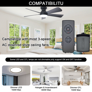 Kode belajar nirkabel cerdas Remote Control, pengendali waktu rumah tangga untuk kipas langit-langit & lampu jangkauan 20m 9 tombol 120V/220V - Product Image 3