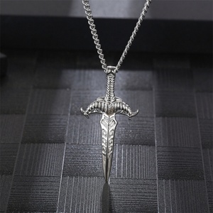 Trend <b>Men</b> Jewelry Stainless Steel <b>Silver</b> Sword Pendant <b>Necklaces</b> <b>for</b> <b>Men</b> - Product Image 4