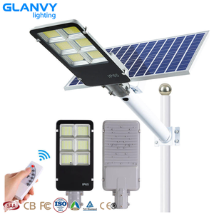 태양광 <span class=keywords><strong>LED</strong></span> 가로등 200W 300W IP66 벽걸이형 리튬 배터리 일체형 양면 6000K 주광색 2년 보증 알루미늄 - Product Image 1