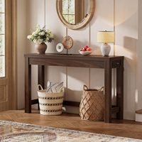 Console étroite moderne Wabi-Sabi de 47 pouces pour entrée, salon, hôtel, villa – Support robuste, montage facile, 2 prises AC + 2 ports USB