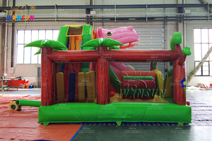 Hippo trẻ em Inflatable bữa tiệc sinh nhật động vật dễ thương với trượt ngoài trời chơi thư bị trả lại nhà bán nhà thương mại cho thuê 2025 - Product Image 5