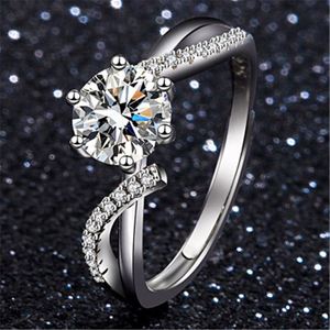 Anillo De Acero Inoxidable Simple Twist Band Diamond <b>Ring</b> <b>Adjustable</b> Open Zircon Wedding <b>Ring</b> Engagement Copper <b>Rings</b> for Bridal - Product Image 1