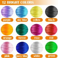 Cordón de Nylon Satinado Multicolor de 1.5m, 2mm, 80m, para Abalorios, Kumihimo, Macramé, Bolsos, Prendas y Manualidades de Calzado