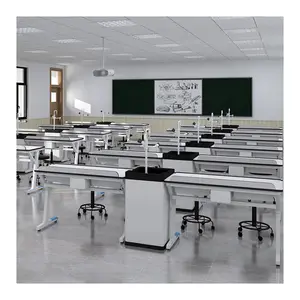 Banco de trabajo de laboratorio de ciencias escolar personalizado con fregadero mesa y silla para estudiantes