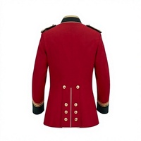Tunique de cérémonie rouge pour homme, style uniforme, pour défilé formel, vêtement extérieur personnalisé