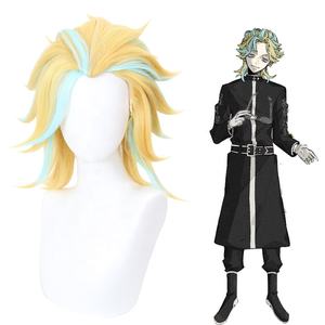 Vente en gros Tokyo Revengers Anime 35cm court blond bleu mixte Rindo Haitani perruque Cosplay synthétique résistant à <span class=keywords><strong>la</strong></span> chaleur Peluca - Product Image 1