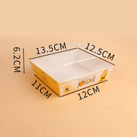 Boîte de boulangerie en plastique et papier avec couvercle transparent pour sandwichs, mochi, pâtisseries, gâteaux, desserts, plats à emporter, aliments cuits, emballages de vente au détail