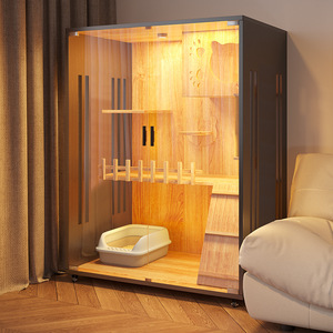 Haute qualité pliable chat château Style extérieur meubles pour animaux de compagnie nid armoire bouton fermeture qualité lapin Cage motif Animal - Product Image 1