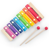 Meilleure vente de jouets sonores couleur arc-en-ciel Instrument de musique en bois frapper Xylophone jouet