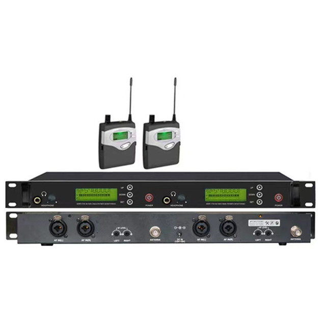 Professional in Ear Monitors UHF Wireless In-Ear Monitor System with Metal Construction 2 Bodypack for Stage & Church Use