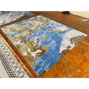 Nhà Máy Tùy Chỉnh Sang Trọng Tre Lụa Thảm Cho Phòng Ngủ Tay <span class=keywords><strong>Tufted</strong></span> Mô Hình Trừu Tượng Thảm Cho Phòng Khách Cọc Vòng Kỹ Thuật - Product Image 1