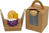 Vente en gros de mini boîte d'emballage à cupcakes avec logo personnalisé imprimé individuel cadeau de qualité alimentaire papier kraft trou de fenêtre tasse gâteau