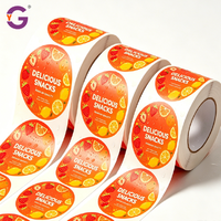 Autocollants personnalisés pour logo de marque commerciale, étiquettes adhésives pour bocaux de fruits et aliments, étiquettes rondes en vinyle imperméable imprimées sur papier, en rouleau pour emballage