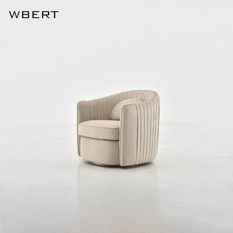 WBERT Modern Single Leather Sofa Luxury Lazy Designer Leisure Chair for Dining Hotel Simple Balcony Living Room Creative Red Net
