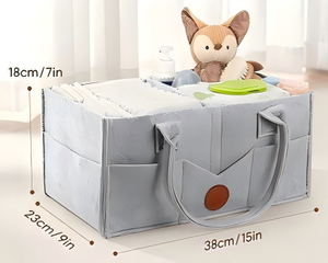 15" X 9" X 7" Portable <strong>Baby</strong> Basket Boy Girl Changing Table Organizer Felt Diaper Organizer for <strong>Baby</strong> <strong>Stuff</strong> with Handle - Product Image 6