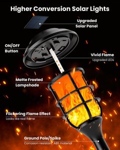 High Quality Solar Outdoor Garden <b>Light</b> 3-in-1 36 <b>LED</b> Torches Solar Flame IP44 Rating 8-10 Hours Runtime <b>Light</b> <b>Sensor</b> Control - Product Image 2