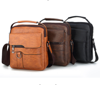 Produits en gros PU tissé hommes sacs de messager imperméable multifonctionnel décontracté hommes sac à main Sacoche Homme