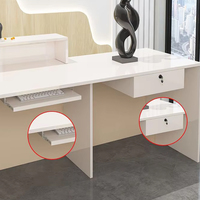 Bureau de réception moderne en bois de qualité supérieure avec éclairage LED pour hôpital et école, personnalisable