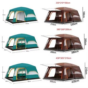 Tente de camping familiale automatique, imperméable, grand espace, protection solaire, pour voyages en plein air - Product Image 3