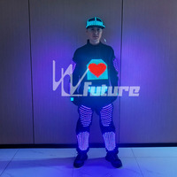Costume de robot lumineux à écran LED pour spectacle sur scène, soirée en boîte de nuit, performance de danse, défilé de carnaval, festival, événement
