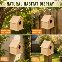 Nichoir classique en bois pour oiseaux, en pin naturel, pour l'extérieur, boîte à nids pour oiseaux sauvages, décoration suspendue pour jardin, kit nichoir OEM