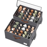 1 Pack de Conteneurs à Chaussures Pliables en Tissu Oxford avec Séparateurs Ajustables, Organisateur de Rangement Multi-capacité pour Placard, Contient 16 à 32 Paires