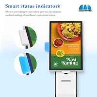Kios Layanan Mandiri Restoran Android 18.5 inci, Terminal pemesanan & pembayaran layar sentuh dengan Printer 72mm