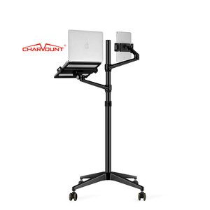 Support de sol ergonomique moderne pour ordinateur portable et tablette, réglable en hauteur et en angle, avec support pivotant pour salon CT-FTV - Product Image 1