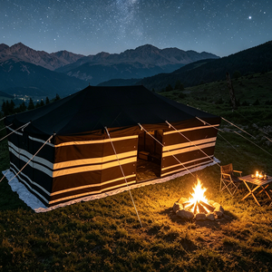 <span class=keywords><strong>Tienda</strong></span> de campaña árabe beduina de lujo con rayas blancas y negras para <span class=keywords><strong>glamping</strong></span> en el desierto, ideal para campamentos y resorts en el Medio Oriente (venta al por mayor) - Product Image 1