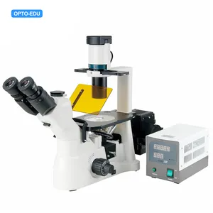 OPTO-EDU A16.0901 Microscope à fluorescence inversée trinoculaire à contraste de phase semi-APO à éclairage critique BG microscopio