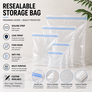 Resealable Food Grade Zipper Storage Bags Gravure Printing Anti-Fog Transparent PE Laminated Freshness Protection <b>Freezer</b> Safe - Product Image 1