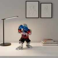Statue de gorille de luxe en résine chromée, sculpture géométrique Kong grande taille pour décoration de bureau et cadeau de fitness