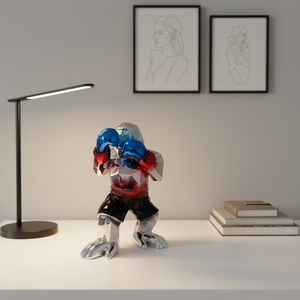 Luxury Boxing <strong>Gorilla</strong> Statue Chrome Plated Resin Geometric Kong Sculpture Large for Office Power Decor &amp; Fitness Gift - Product Image 5