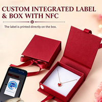 Boîte à bijoux de luxe personnalisée avec étiquette antivol RFID NFC, emballage intelligent anti-contrefaçon pour bagues et colliers, logo OEM