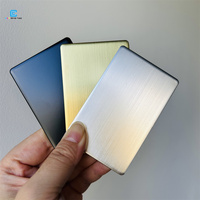 Carte de visite professionnelle RFID NFC en métal doré, carte NFC personnalisable, carte de membre