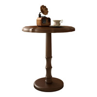 Table basse ronde en bois massif de style antique français, meubles de salon, petit appartement, balcon, table d'appoint rétro de style décontracté